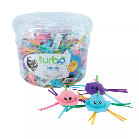 Coastal Turbo Jellyfish with Ribbons Lime Loop Cat Toy Each - Poudre Pet & Feed Supply